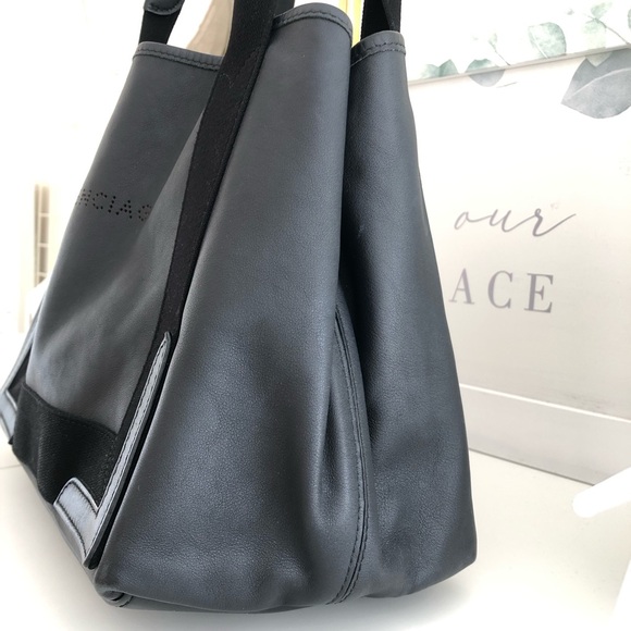 Balenciaga Navy Cabas Small Leather Tote Black - Picture 12 of 16